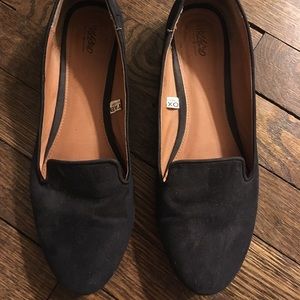 Suede feel black loafers